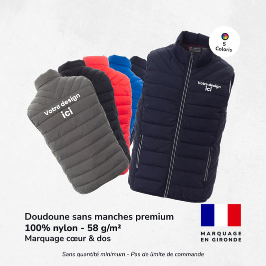 Doudoune sans manches - Marquage Cœur & Dos - Unisexe