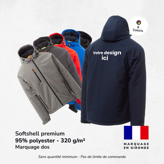 Softshell premium 320g/m2 - Marquage Dos - XS au 5XL