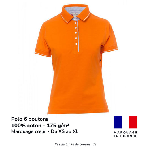 Polo 6 boutons femme